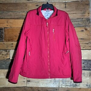 Old Navy Active Fleece Full Zip Collared Jacket Red Youth Size Large Perfect Fit